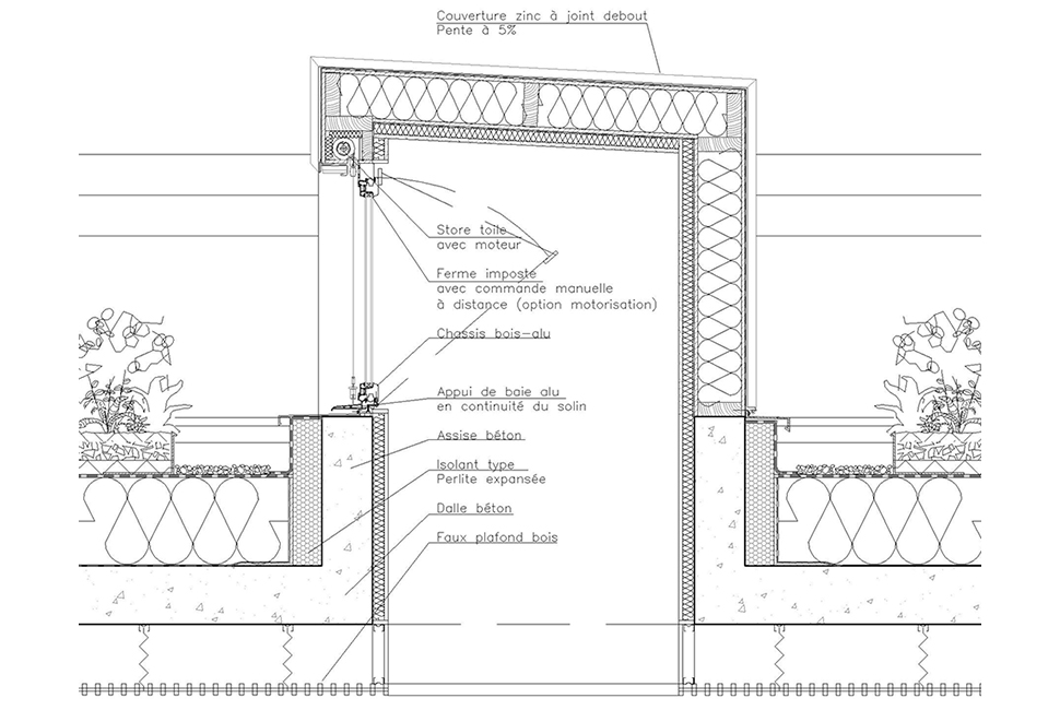 projet  Détail des sheds de la crèche