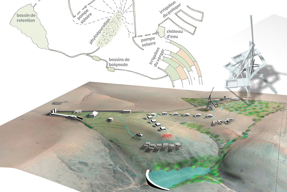 projet  Cycles de l'eau : phytoépurations, stockages, mise en valeur et cheminements