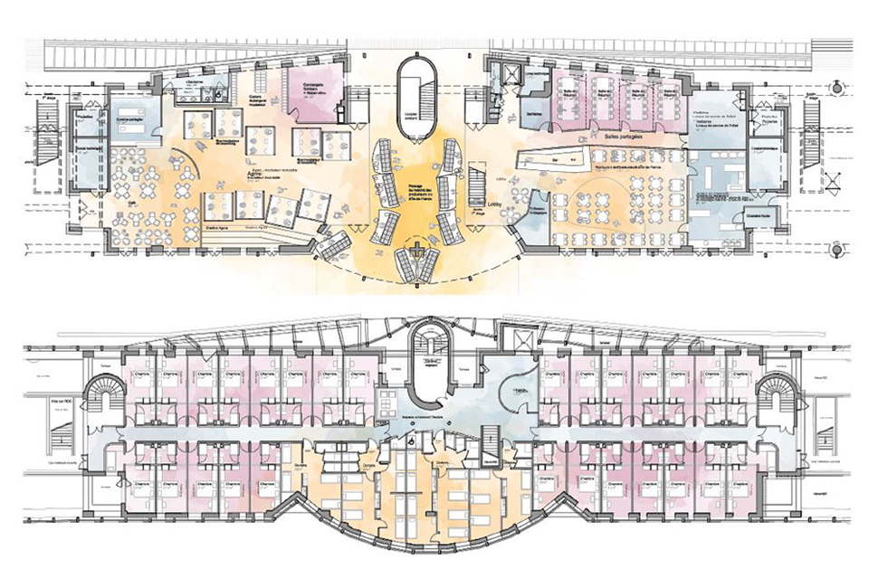 projet  Plans du rez-de-chaussée et du niveau 1