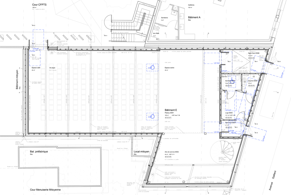 projet  Plan du rez-de-chaussée de la salle