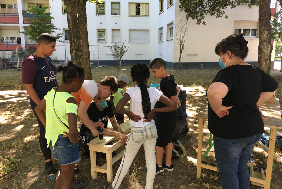 projet  Atelier menuiserie avec l'association Extramuros