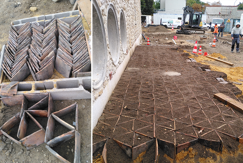 projet  Prototypage et réemploi des tuiles en structure de sol perméable